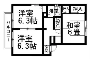 岡山県岡山市南区若葉町【アパート】の間取り