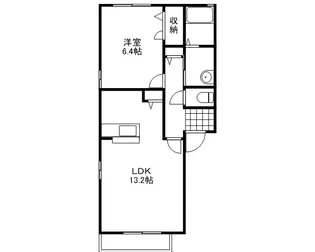岡山県岡山市北区田中【アパート】の間取り