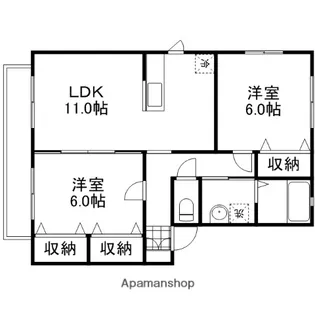 ペアフィールドB【201号室】の間取り