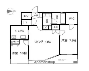リベール桑田町CENTRAL CITY【604号室】の間取り