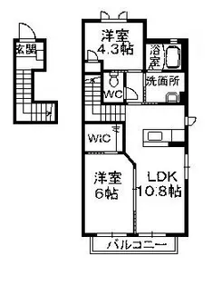 岡山県岡山市中区江並【アパート】の間取り