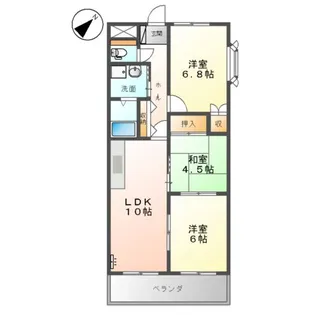 ルナ・アルカディア貳番館【1階】の間取り