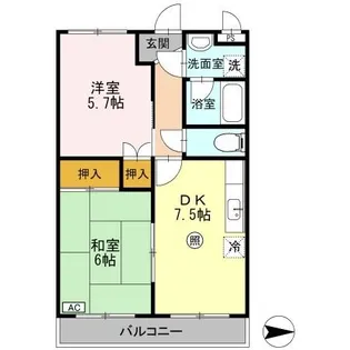 リーベン上成【2階】の間取り