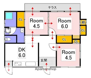 岡山県岡山市北区万成西町【一戸建】の間取り