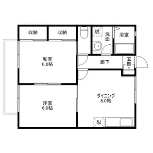 カサシオン高柳【1階】の間取り