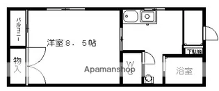 岡山県岡山市北区北方3丁目【アパート】の間取り
