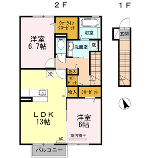 ポレール・M【2階】の間取り