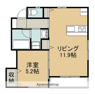 グランフォルム中庄【102号室】の間取り