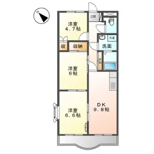 サニーパレス末友【206号室】の間取り