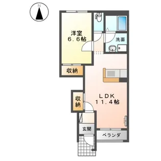 ソレアード・ハイムA【1階】の間取り