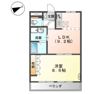 グランドハイム福田【105号室】の間取り