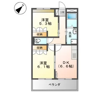 パピヨン【202号室】の間取り