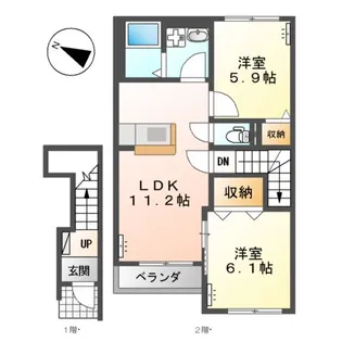 アシューレ【2階】の間取り