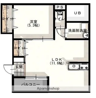 GROUND SK【201号室】の間取り
