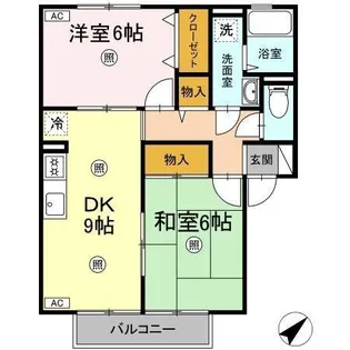 コニファーガーデン 1棟【202号室】の間取り