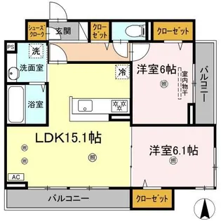サンメゾン・小池A【3階】の間取り
