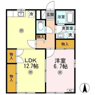 アモロッソ S&S【101号室】の間取り