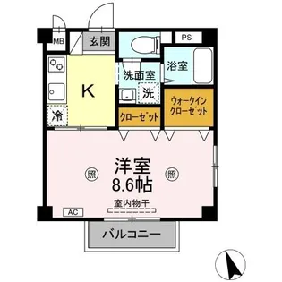 ビューティリメイン D棟【4階】の間取り
