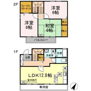 岡山県倉敷市東富井【テラスハウス】の間取り