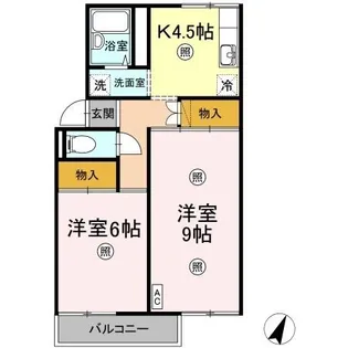 コーポ三谷原【201号室】の間取り