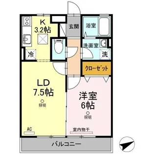 フレブラース【1階】の間取り