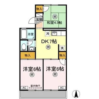 パレーシャル金谷【1階】の間取り