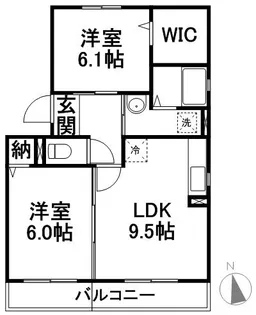 ソレアード Ⅱ棟【101号室】の間取り
