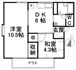 ハイツ宏陽【1階】の間取り