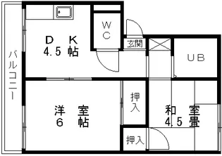 プレジール板谷【206号室】の間取り