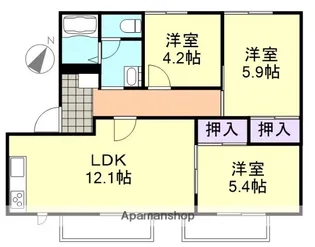 フレグランス片山【2階】の間取り