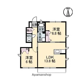 アン・ジュール B棟【1階】の間取り