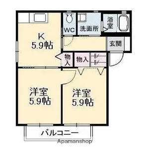 ノースヴェレッジ Ⅳ C棟【1階】の間取り
