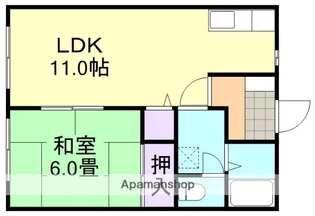 フレンドリー鶴新田 B棟【1階】の間取り