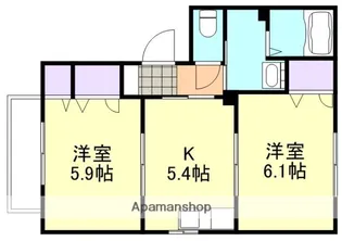 シャーメゾン美の浜【1階】の間取り