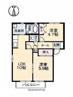 レジデンス古城 A棟【2階】の間取り