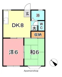 シャトレ・ウエスト B【1階】の間取り