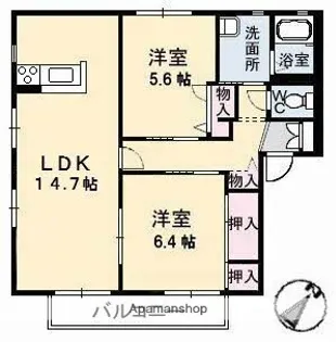 ディアス2000 B棟【2階】の間取り
