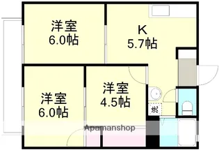 サンシティーナカノ B棟【2階】の間取り