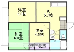 サンシティーナカノ B棟【2階】の間取り