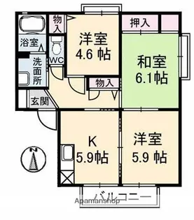 アニマート D棟【1階】の間取り