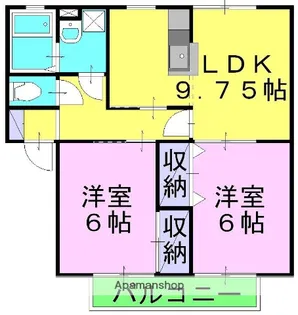リバーサイド早島 B【2階】の間取り