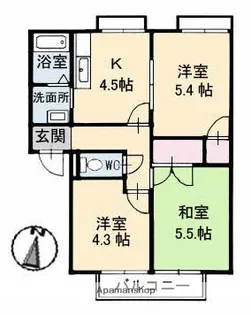 フレグランス羽島台【1階】の間取り