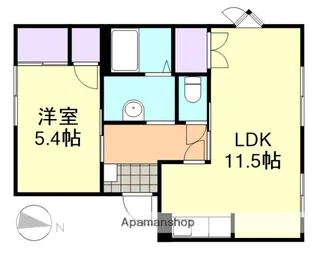 フレグランス福島 B棟【1階】の間取り