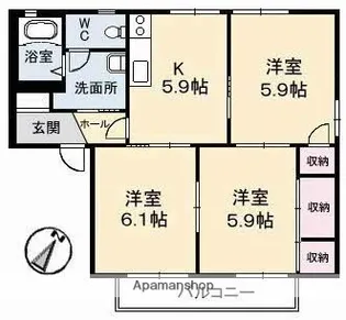 ディアス アリキ【1階】の間取り