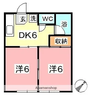 コーポ中沖 B【1階】の間取り
