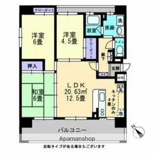 ボヌール新倉敷【4階】の間取り