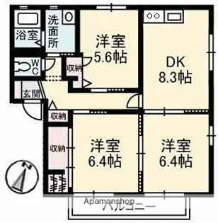 ペルレ E棟【2階】の間取り