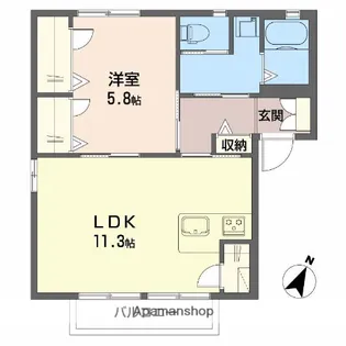 ハイム長田 A棟【2階】の間取り