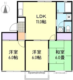 アンジェリーク中畝 B【2階】の間取り