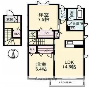 コンブリオ A棟【2階】の間取り